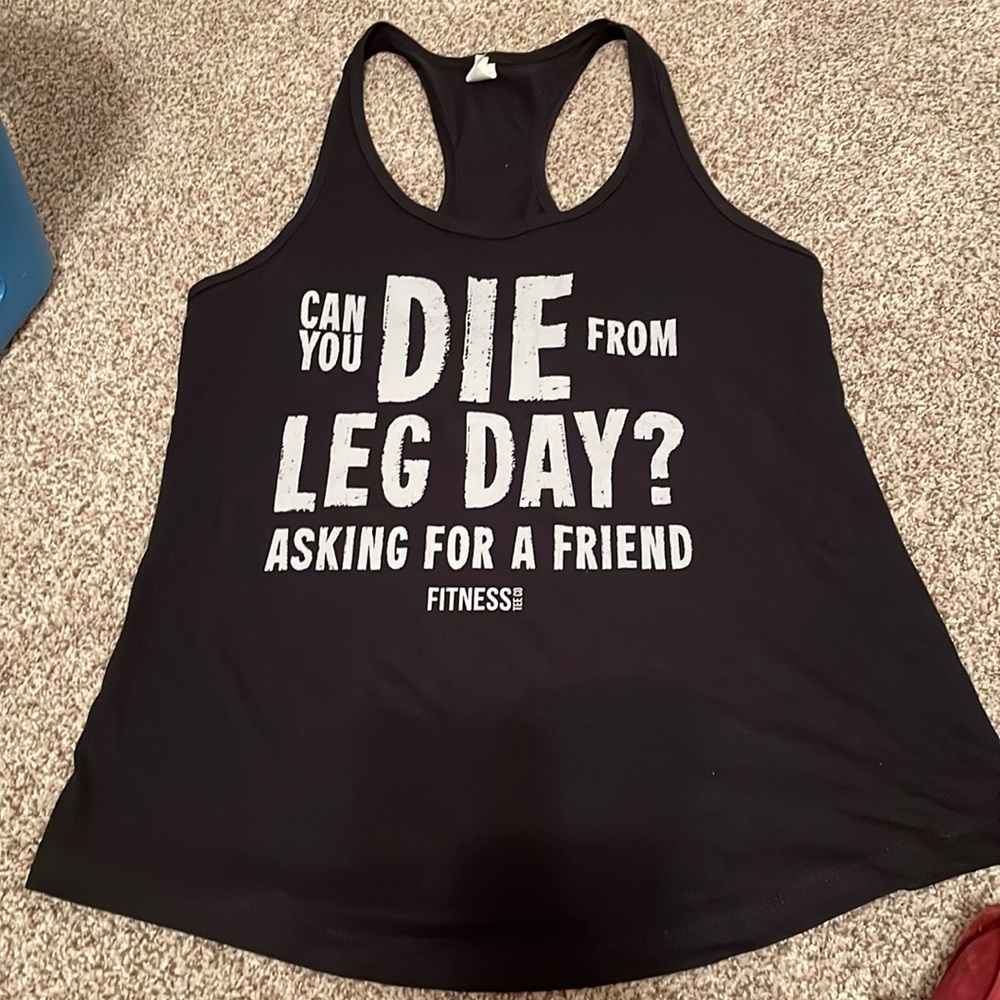 Black funny work out tank